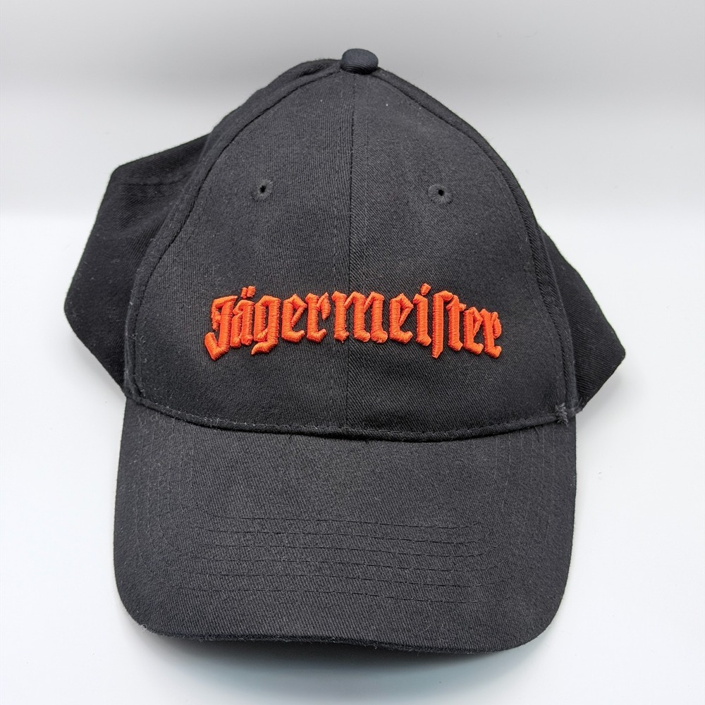 Jagermeister Hat Adjustable Strapback Cap Black Orange